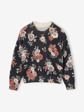 Pull fille col rond manches longues - vertbaudet enfant Fille-Pull fille col rond manches longues