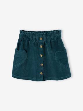 Jupe en velours poches coeur fille - vertbaudet enfant Fille-Jupe en velours poches coeur fille