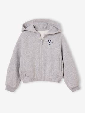 Sweat à capuche zippé fille - vertbaudet enfant Fille-Sweat à capuche zippé fille