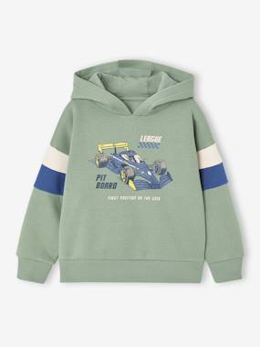 Sweat garçon à capuche motif placé - vertbaudet enfant Garçon-Sweat garçon à capuche motif placé