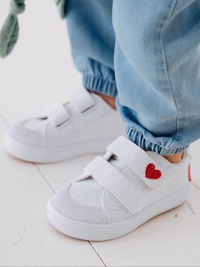 Touch-Fastening Trainers in Canvas for Baby Girls - vertbaudet enfant