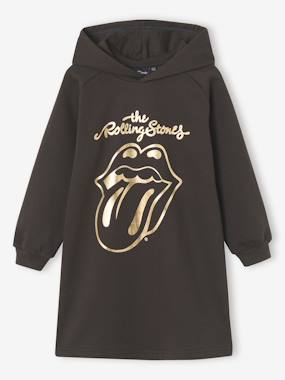 Robe sweat à capuche Rolling Stones - vertbaudet enfant Fille-Robe sweat à capuche Rolling Stones