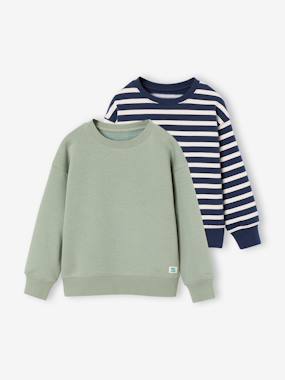 Lot de 2 sweats garçon col rond - vertbaudet enfant Garçon-Lot de 2 sweats garçon col rond
