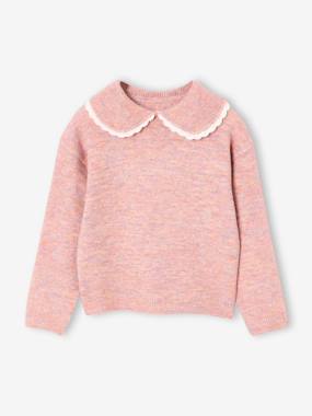 Pull fille col romantique - vertbaudet enfant Fille-Pull fille col romantique