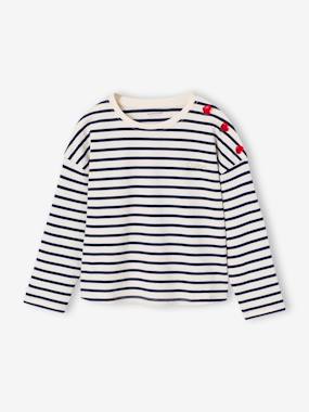 T-shirt marinière manches longues fille - vertbaudet enfant Fille-T-shirt marinière manches longues fille