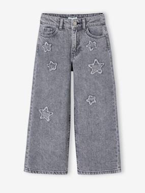 Jean large fille étoiles - vertbaudet enfant Fille-Jean large fille étoiles