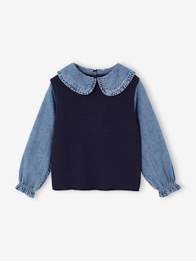 Pull col claudine - vertbaudet enfant Fille-Pull col claudine