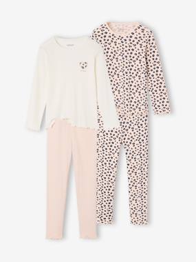 Lot de 2 pyjamas fille manches longues - vertbaudet enfant Fille-Lot de 2 pyjamas fille manches longues