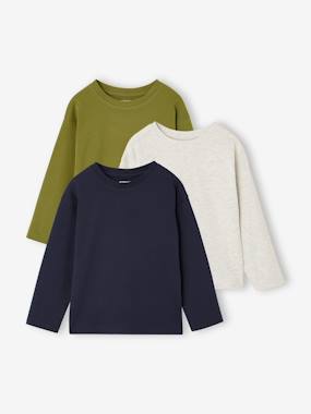 Lot de 3 T-shirts manches longues garçon - vertbaudet enfant Garçon-Lot de 3 T-shirts manches longues garçon