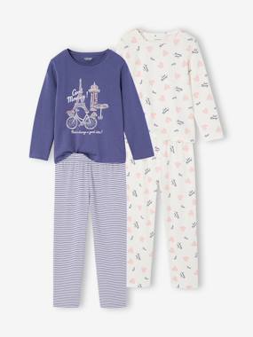 Lot de 2 pyjamas longs fille - vertbaudet enfant Fille-Lot de 2 pyjamas longs fille