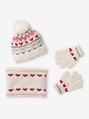 Ensemble fille bonnet, snood et moufles - vertbaudet enfant