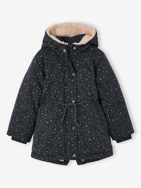 Parka fille à capuche romantique - vertbaudet enfant