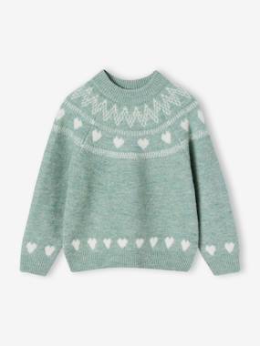 Pull fille manches longues col rond - vertbaudet enfant