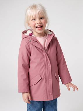 Ciré fille à capuche doublé sherpa - vertbaudet enfant