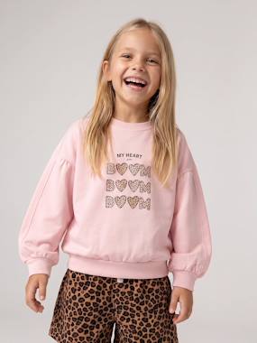 Sweat fille col rond - vertbaudet enfant