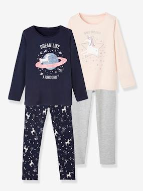Lot de 2 pyjamas fille licorne - vertbaudet enfant -Lot de 2 pyjamas fille licorne