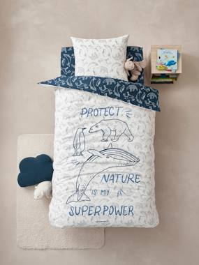 Parure housse de couette + taie d'oreiller enfant en coton bio* Ô MA BANQUISE - vertbaudet enfant Linge de lit & Déco-Linge de lit enfant-Housse de couette-Parure housse de couette + taie d'oreiller enfant en coton bio* Ô MA BANQUISE