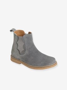 Boots cuir fille zippées et élastiquées - vertbaudet enfant Boots cuir fille zippées et élastiquées - vertbaudet enfant