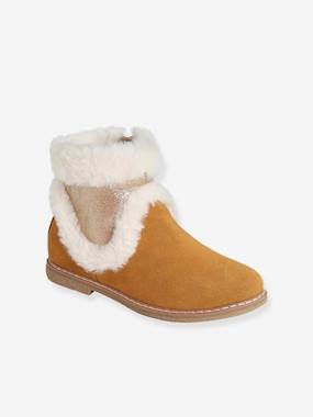 Boots bicolores cuir fourrées fille - vertbaudet enfant Boots bicolores cuir fourrées fille - vertbaudet enfant