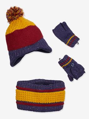 Ensemble garçon bonnet + snood + mitaines - vertbaudet enfant -Ensemble garçon bonnet + snood + mitaines