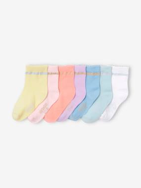 Lot de 7 paires de mi-chaussettes fille BASICS - vertbaudet enfant -Lot de 7 paires de mi-chaussettes fille BASICS