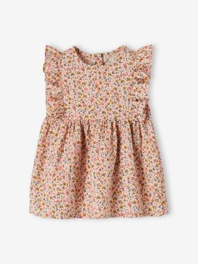 Sleeveless Gingham Dress, for Babies - vertbaudet enfant Sleeveless Gingham Dress, for Babies - vertbaudet enfant