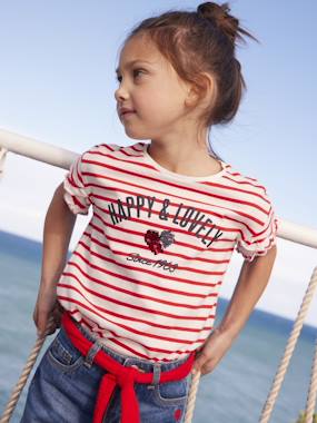 Tee-shirt fille fantaisie manches courtes - vertbaudet enfant -Tee-shirt fille fantaisie manches courtes