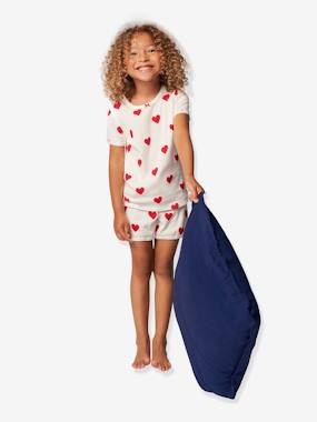 Pyjacourt coeur fille manches courtes en coton bio - vertbaudet enfant