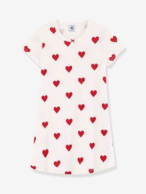 Chemise de nuit "coeurs" fille en coton bio - vertbaudet enfant