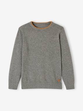 Pull couleur col rond Basics garçon - vertbaudet enfant -Pull couleur col rond Basics garçon