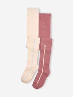 Lot de 2 collants bande lurex fille - vertbaudet enfant -Lot de 2 collants bande lurex fille
