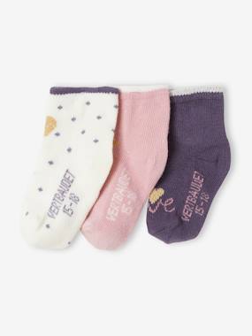 Lot de 3 paires de chaussettes lapins et coeurs bébé fille - vertbaudet enfant -Lot de 3 paires de chaussettes lapins et coeurs bébé fille