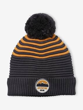Bonnet garçon rayé en maille - vertbaudet enfant -Bonnet garçon rayé en maille