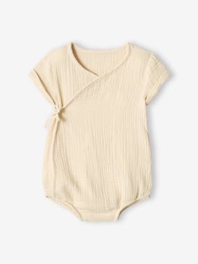 Cotton Gauze Bodysuit for Newborn Babies - vertbaudet enfant -Cotton Gauze Bodysuit for Newborn Babies
