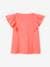 T-Shirt with Ruffles for Girls coral+peach+sage green - vertbaudet enfant 