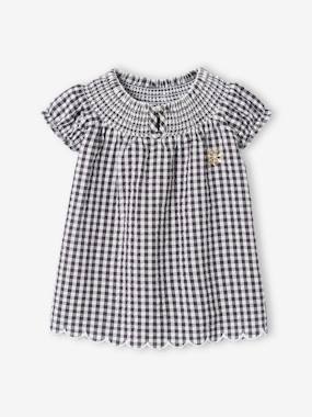 Smocked Gingham Dress for Babies - vertbaudet enfant Smocked Gingham Dress for Babies - vertbaudet enfant