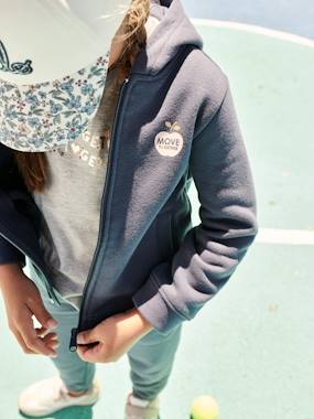 Sweat fille zippé à capuche sport - vertbaudet enfant Fille-Sweat fille zippé à capuche sport