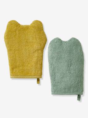 Pack of 2 Bath Mitts, Under the Ocean - vertbaudet enfant Pack of 2 Bath Mitts, Under the Ocean - vertbaudet enfant