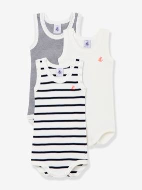 Lot de 3 bodies sans manches en coton bio - vertbaudet enfant Lot de 3 bodies sans manches en coton bio - vertbaudet enfant