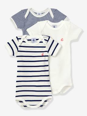 Lot de 3 bodies manches courtes en coton bio - vertbaudet enfant Lot de 3 bodies manches courtes en coton bio - vertbaudet enfant