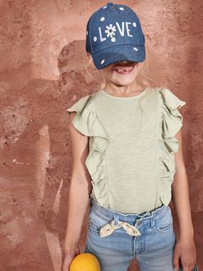 Pantacourt denim à noeud fille - vertbaudet enfant Pantacourt denim à noeud fille - vertbaudet enfant