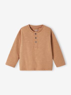 Grandad-Style Long-Sleeved Top for Baby Boys - vertbaudet enfant -Grandad-Style Long-Sleeved Top for Baby Boys