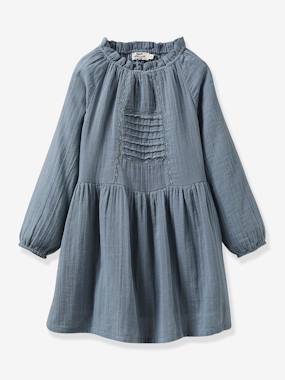 Cotton Gauze Dress for Girls, by CYRILLUS  - vertbaudet enfant