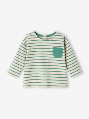 Striped Long Sleeve Top, for Babies - vertbaudet enfant -Striped Long Sleeve Top, for Babies