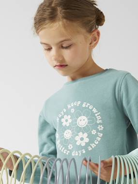Sweat Basics motifs détails irisés fille - vertbaudet enfant -Sweat Basics motifs détails irisés fille