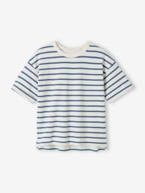 Striped Short Sleeve T-Shirt for Children  - vertbaudet enfant
