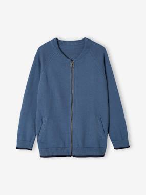 Zipped Varsity Jacket for Boys - vertbaudet enfant Boys-Cardigans, Jumpers & Sweatshirts-Zipped Varsity Jacket for Boys