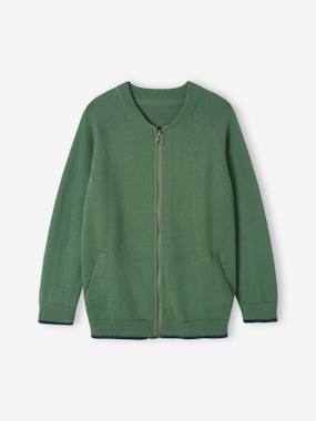 Zipped Varsity Jacket for Boys - vertbaudet enfant Boys-Cardigans, Jumpers & Sweatshirts-Zipped Varsity Jacket for Boys
