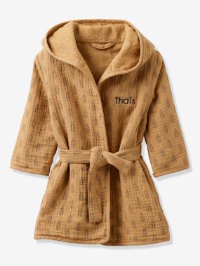 Cotton Gauze Bath Robe for Babies, ETHNIC - vertbaudet enfant -Cotton Gauze Bath Robe for Babies, ETHNIC