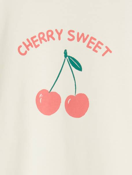 Tee-shirt à message Basics fille bleu ciel+corail+fraise+marine+rose bonbon+rouge+vanille+vert sapin - vertbaudet enfant 